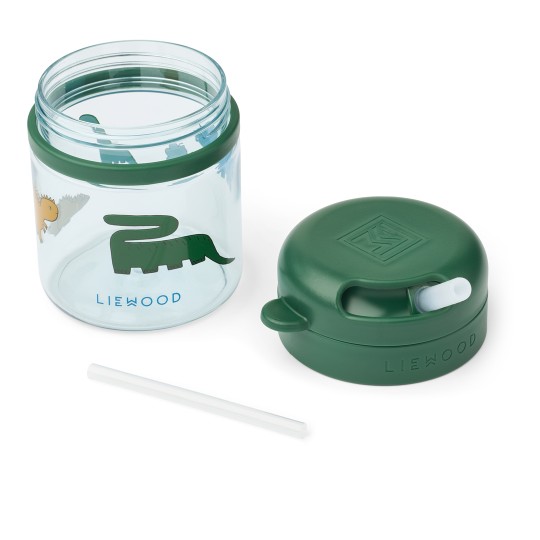 Liewood - Borraccia in Tritan con cannuccia Pavia - 280 ml - Colore Liewood: Dinosaurs / Mist