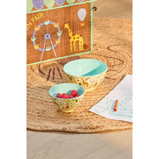 Rice - Ciotola piccola per bambini - Fun Fair Print - Colore Rice: Menta