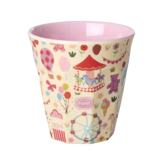 Rice - Bicchiere medio per bambini - Fun Fair Print - Colore Rice: Rosa