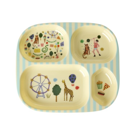 Rice - Piatto 4 Scomparti Fun Fair - Colore Rice: Menta