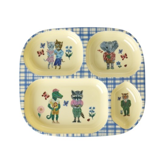 Rice - Piatto con 4 scomparti per bambini - Nathalie Lété - Colore Rice: Blu