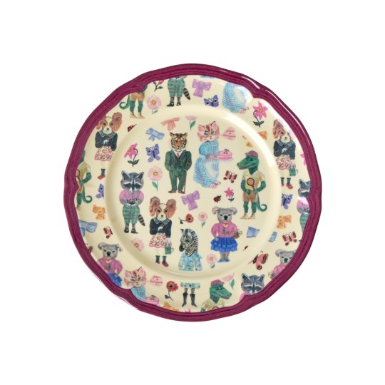 Rice - Piatto piano vintage Frutta - Nathalie Lété Print - Colore Rice: Bordeaux