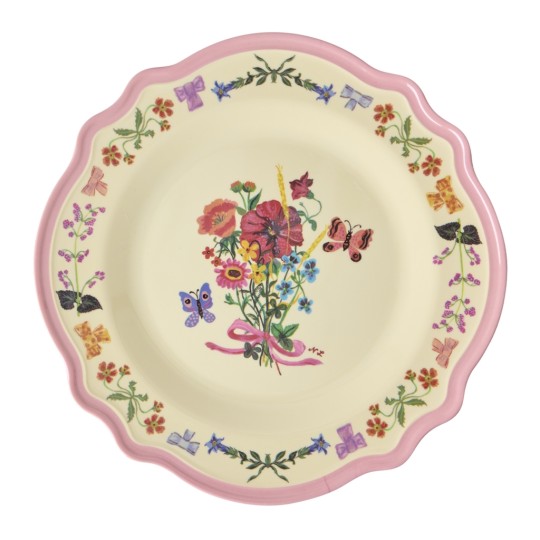 Rice - Piatto piano Vintage - Nathalie Lété Print - Colore Rice: Rosa