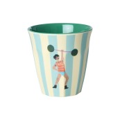 Rice - Bicchiere piccolo Fun Fair Print - Colore Rice: Righe Blu