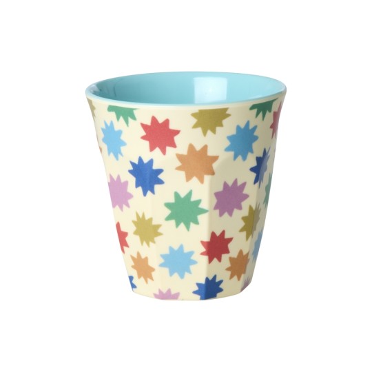 Rice - Bicchiere piccolo Fun Fair Print - Colore Rice: Stelle Grandi Blu