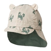 Liewood - Cappello da sole reversibile Gorm Crab Sandy - Con lacci - Taglia: 1-2 Anni