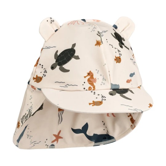 Liewood - Cappello Senia con protezione UV - Fibre riciclate - Taglia: 3-4 Anni, Colore Liewood: Sea Creature / Sandy