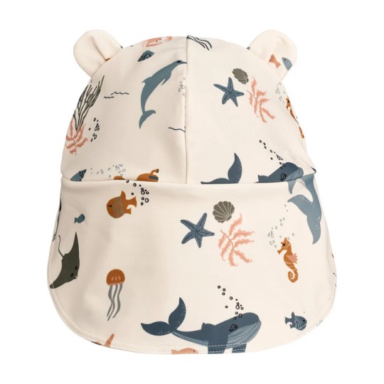 Liewood - Cappello Senia con protezione UV - Fibre riciclate - Taglia: 3-4 Anni, Colore Liewood: Sea Creature / Sandy