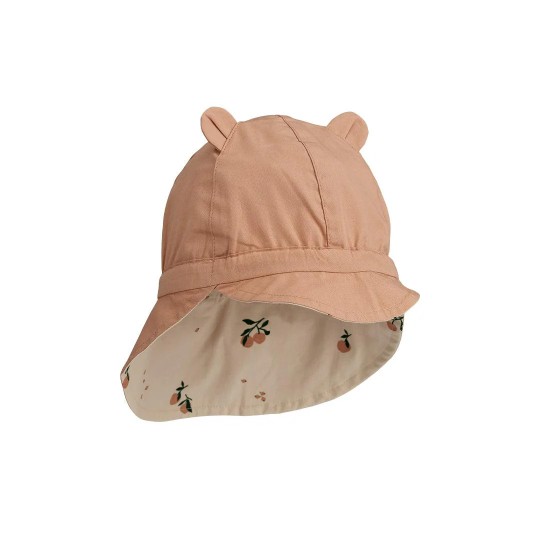 Liewood - Cappello da sole reversibile Gorm Peach - Con lacci - Taglia: 3-4 Anni
