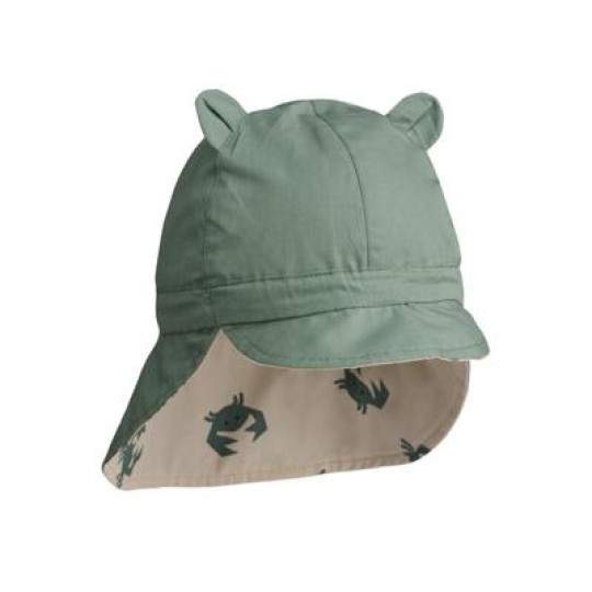 Liewood - Cappello da sole reversibile Gorm Crab Sandy - Con lacci - Taglia: 0-3m