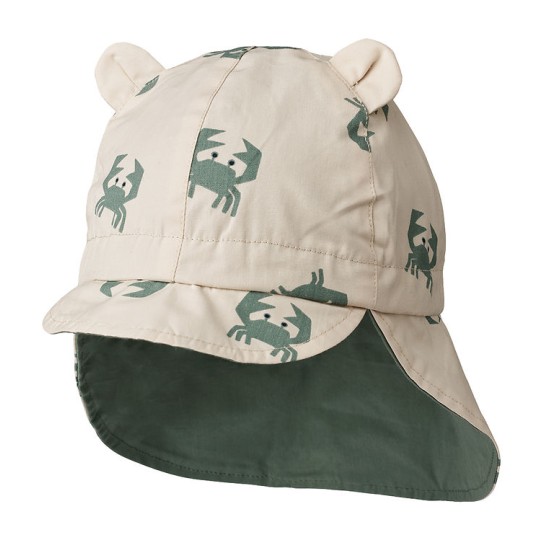 Liewood - Cappello da sole reversibile Gorm Crab Sandy - Con lacci - Taglia: 1-2 Anni