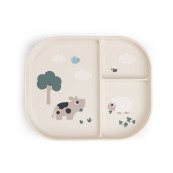 Done By Deer - Piatto con Scomparti Tiny Farm - 100% PP Alimentare - Versioni Done By Deer: Sabbia