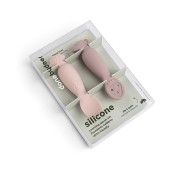 Done By Deer - Set 2 Cucchiai da Apprendimento in Silicone - Tiny Farm - Colore: Cipria
