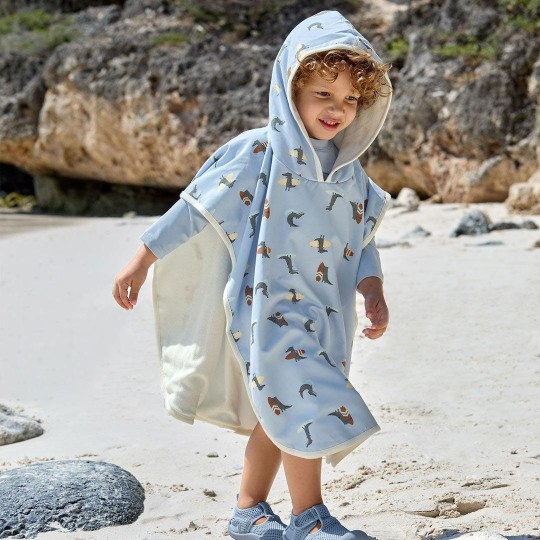Lässig - Poncho e telo da spiaggia Reversibile - Colori Lässig: Crocodile Sky Blue