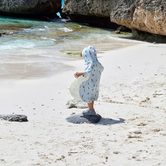 Lässig - Poncho e telo da spiaggia Reversibile - Colori Lässig: Crocodile Sky Blue