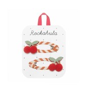 Rockahula Kids - Fermagli per capelli Ciliegie a strisce