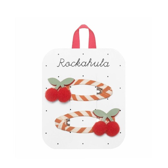 Rockahula Kids - Fermagli per capelli Ciliegie a strisce