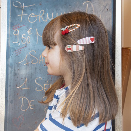 Rockahula Kids - Fermagli per capelli Ciliegie a strisce