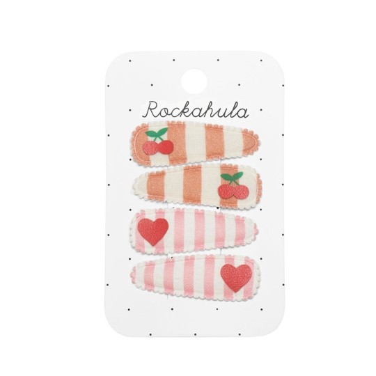 Rockahula Kids - Fermagli per capelli Cherry Stripes