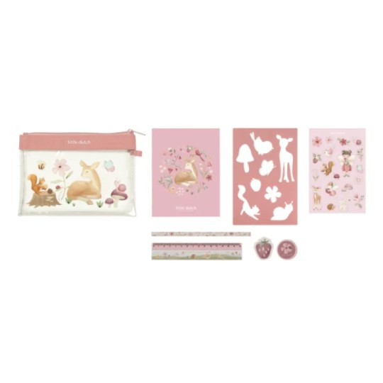 Little Dutch - Set di cancelleria con astuccio - Colori Little Dutch: Fairy Garden
