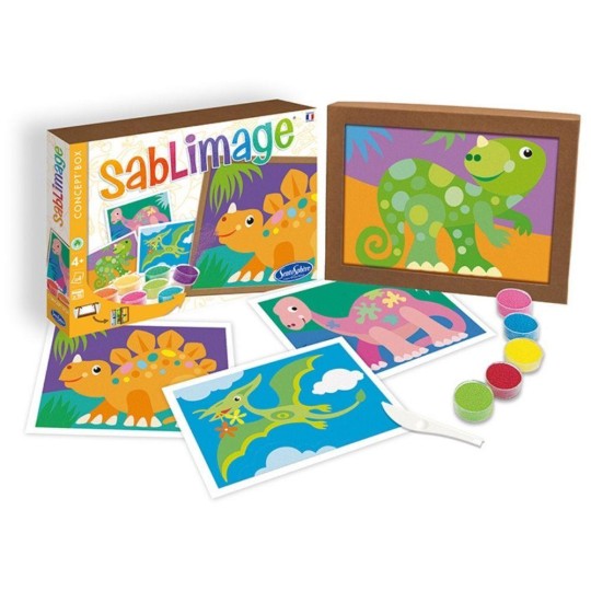 Sentosphere - Set creativo con sabbia colorata - Varianti Sentosphere: Dinosaures