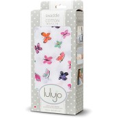 Lulujo - Copertina Swaddle 120 x 120 cm - 100% mussola di cotone - Varianti Lulujo: Farfalle