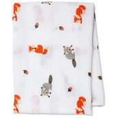 Lulujo - Copertina Swaddle 120 x 120 cm - 100% mussola di cotone - Varianti Lulujo: Amici del Bosco