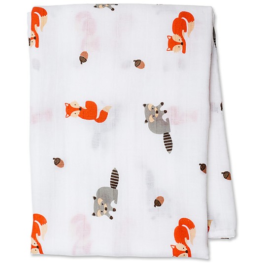 Lulujo - Copertina Swaddle 120 x 120 cm - 100% mussola di cotone - Varianti Lulujo: Amici del Bosco