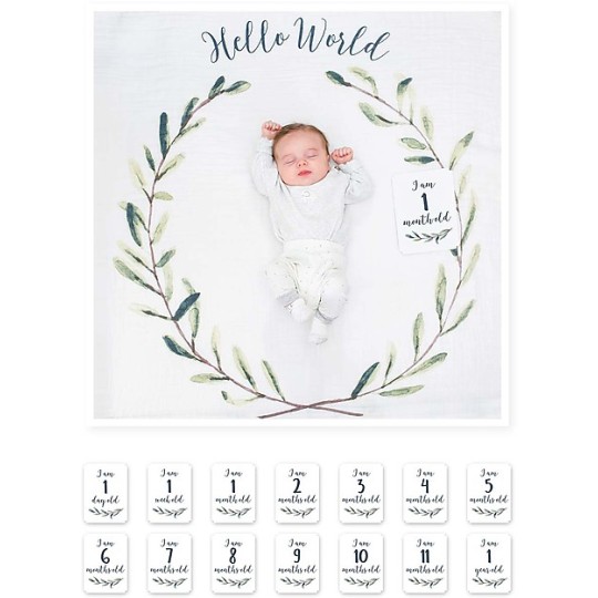 Lulujo - Kit Primo Anno - Copertina Swaddle in Mussola di Cotone - Varianti Lulujo: Hello World