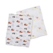 Lulujo - Set di 2 Copertine Swaddle 100 x 100 cm  - 100% mussola di cotone