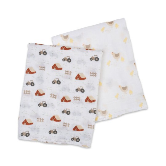Lulujo - Set di 2 Copertine Swaddle 100 x 100 cm  - 100% mussola di cotone