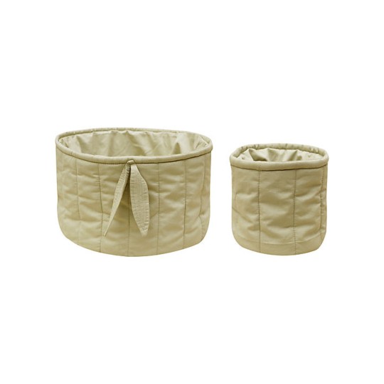 Lorena Canals - Set cestini trapuntati 100% Cotone organico - Bamboo Collection - 2 pezzi - Diamentro 20x30cm e 15x15cm - Versioni Lorena Canals: Verde Oliva