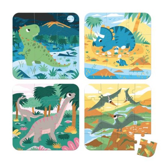 Janod - Set 4 puzzle Dinosauri