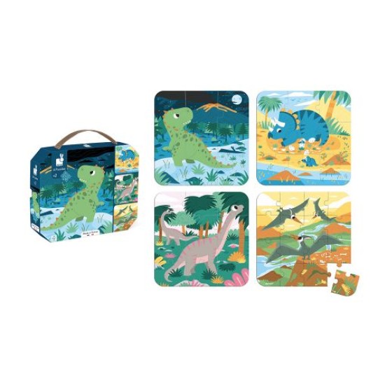Janod - Set 4 puzzle Dinosauri
