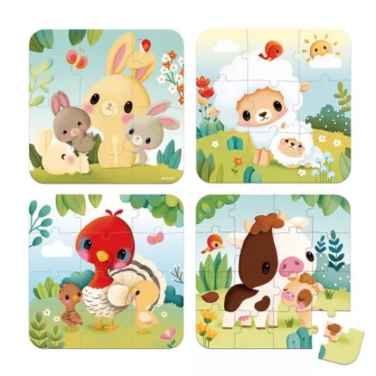Janod - Puzzle evolutivi Animali della Fattoria