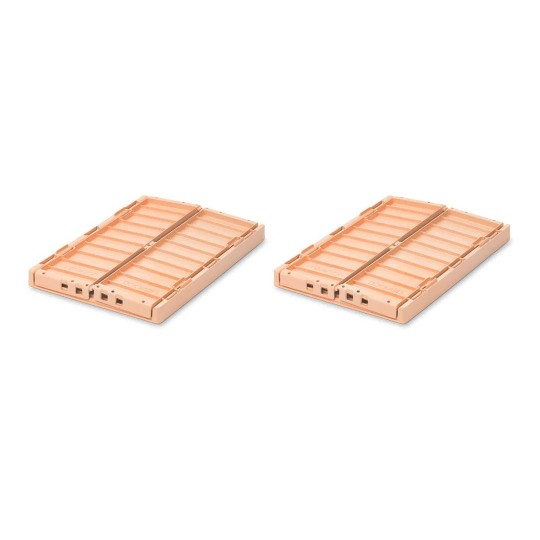Liewood - Cassetta portaoggetti ripiegabile e impilabile M - 2 pezzi - H13 x L25 x L36 cm - Colore Liewood: Tuscany Rose
