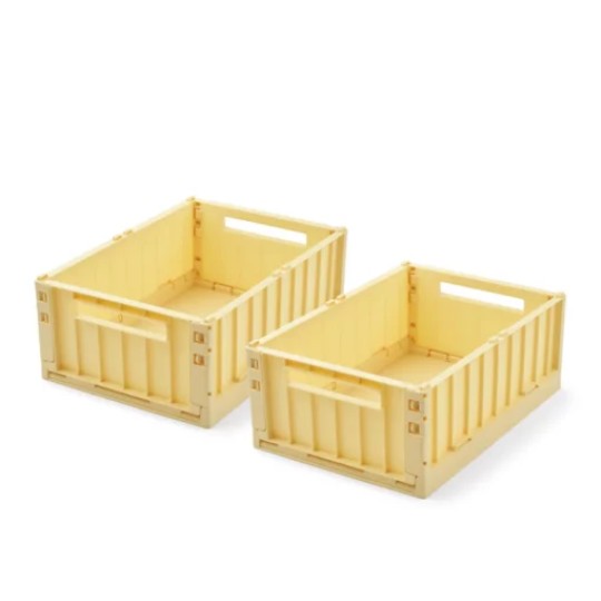 Liewood - Cassetta portaoggetti ripiegabile e impilabile M - 2 pezzi - H13 x L25 x L36 cm - Colore Liewood: Lemonade