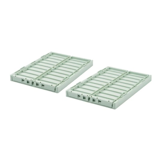 Liewood - Cassetta portaoggetti ripiegabile e impilabile M - 2 pezzi - H13 x L25 x L36 cm - Colore Liewood: Light Peppermint
