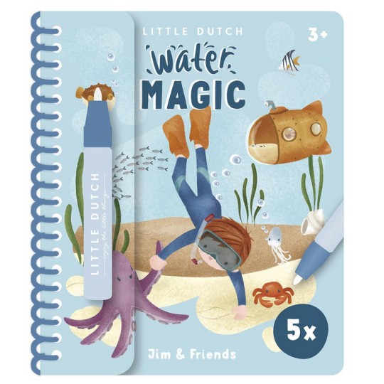 Little Dutch - Libro magico da colorare con acqua - Colori Little Dutch: Jim and Friends