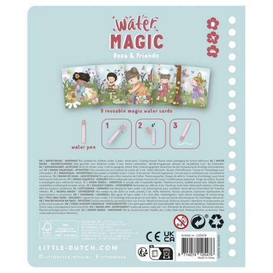 Little Dutch - Libro magico da colorare con acqua - Colori Little Dutch: Rosa and Friends