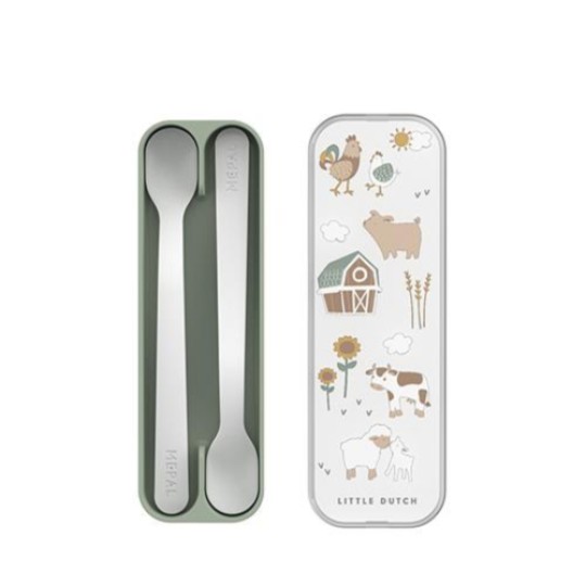 Little Dutch - Set cucchiai 2 pezzi con scatola - Colori Little Dutch: Little Farm