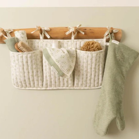 Little Dutch - Organizer in cotone da appendere - Colori Little Dutch: Blueberry Leaves