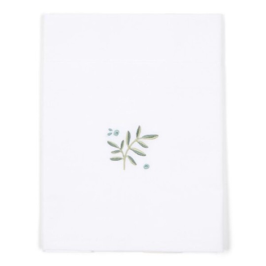 Little Dutch - Lenzuolo per lettino 110x140cm - 100% Cotone Biologico - Colori Little Dutch: Blueberry Leaves