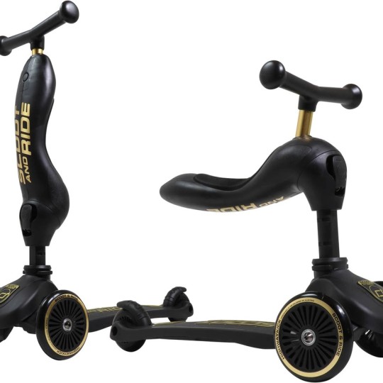 Scoot & Ride - Monopattino e Triciclo 2 in 1 Highwaykick 1 - Colore: Black&Gold