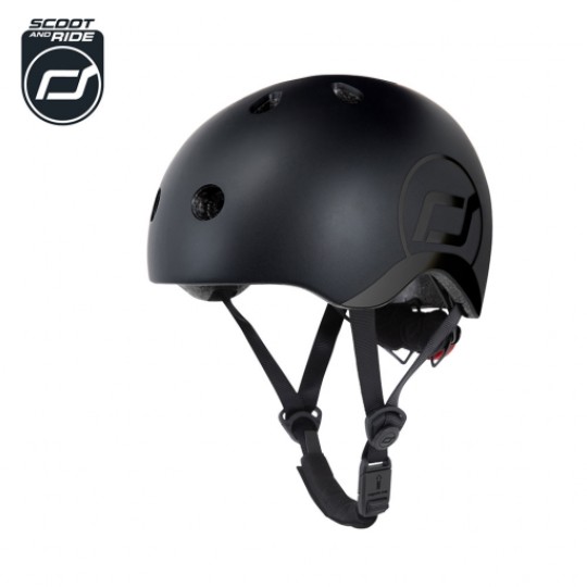 Scoot & Ride - Casco con chiusura magnetica - Taglia: S-M (51-55cm), Colore: Black&Gold