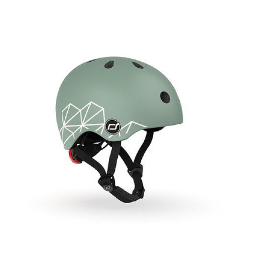 Scoot & Ride - Casco con chiusura magnetica - Taglia: XXS-S (45-51cm), Colore: Green Lines
