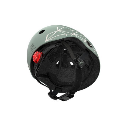 Scoot & Ride - Casco con chiusura magnetica - Taglia: XXS-S (45-51cm), Colore: Green Lines