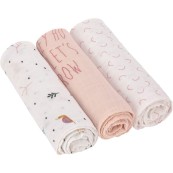 Lassig - Mussola in viscosa di bamboo e cotone organico L - 80x80cm - Pack 3pezzi - Colori Lässig: Garden Explorer Girls