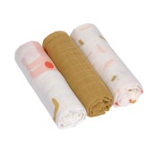 Lassig - Mussola in viscosa di bamboo e cotone organico L - 80x80cm - Pack 3pezzi