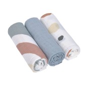 Lassig - Mussola 100% Cotone organico - 85x85 cm - Colori Lässig: Rainbow powder blue